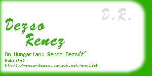 dezso rencz business card